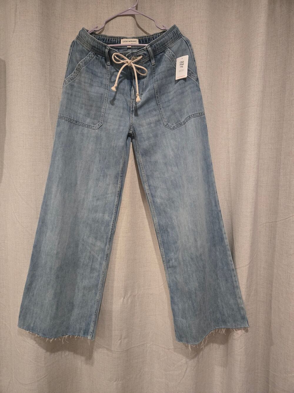 NWT Lucky Brand Liquid Denim Luxe Wide-Leg Jeans